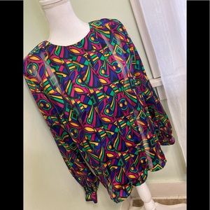 Vintage long sleeve pattern sheer top